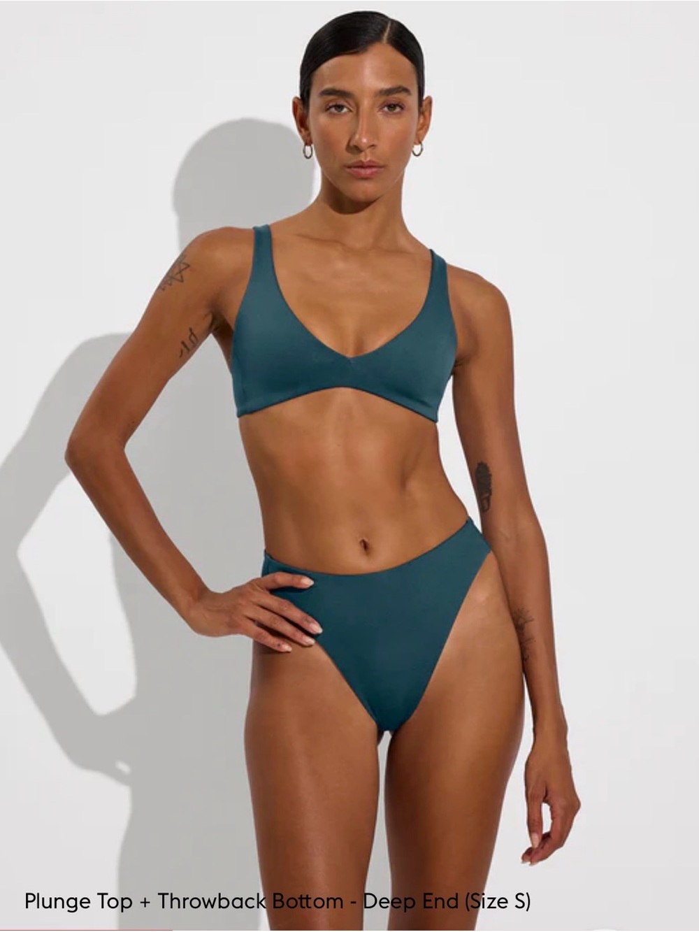 Left On Friday Deep End Plunge Bikini Set - Teal Green